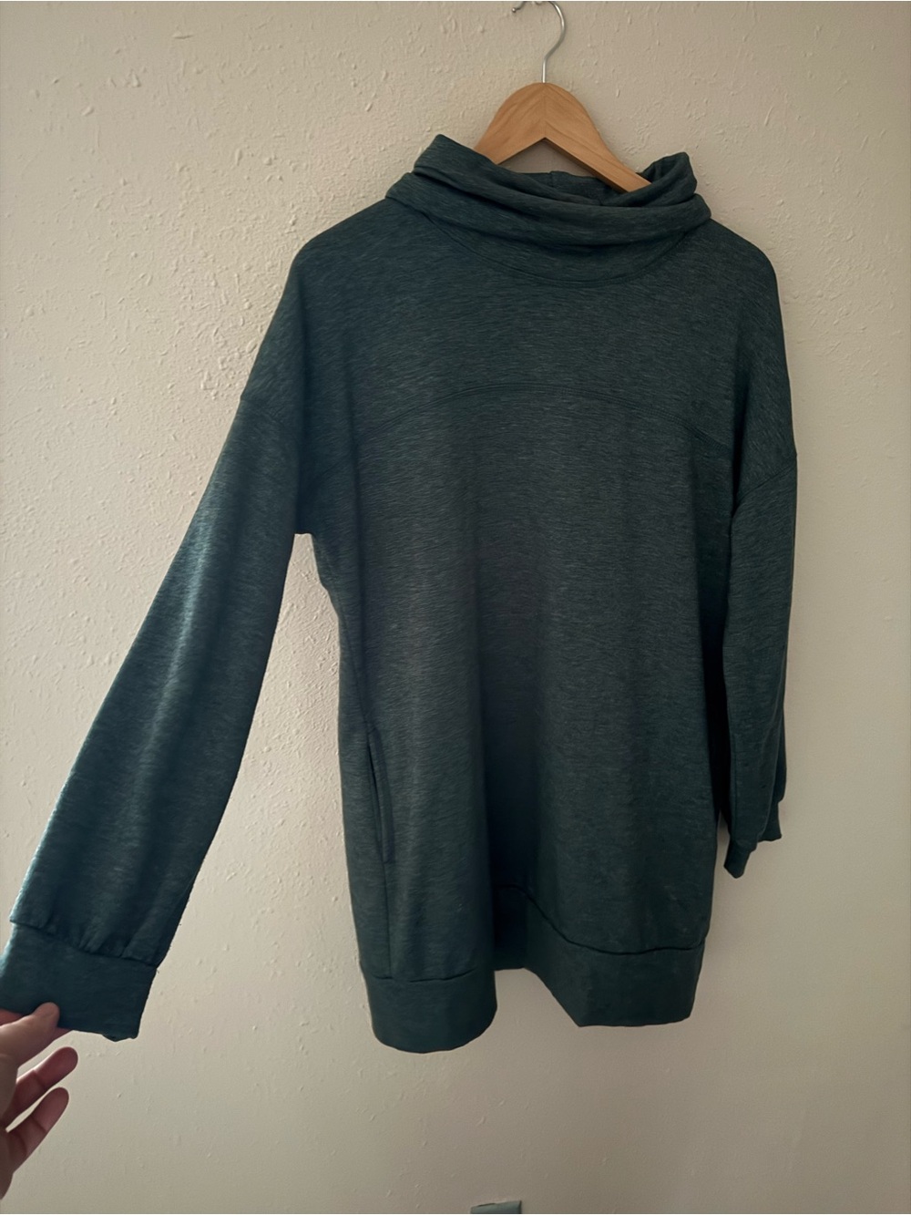 Cherish Heathered Gray Funnel Neck Sweater